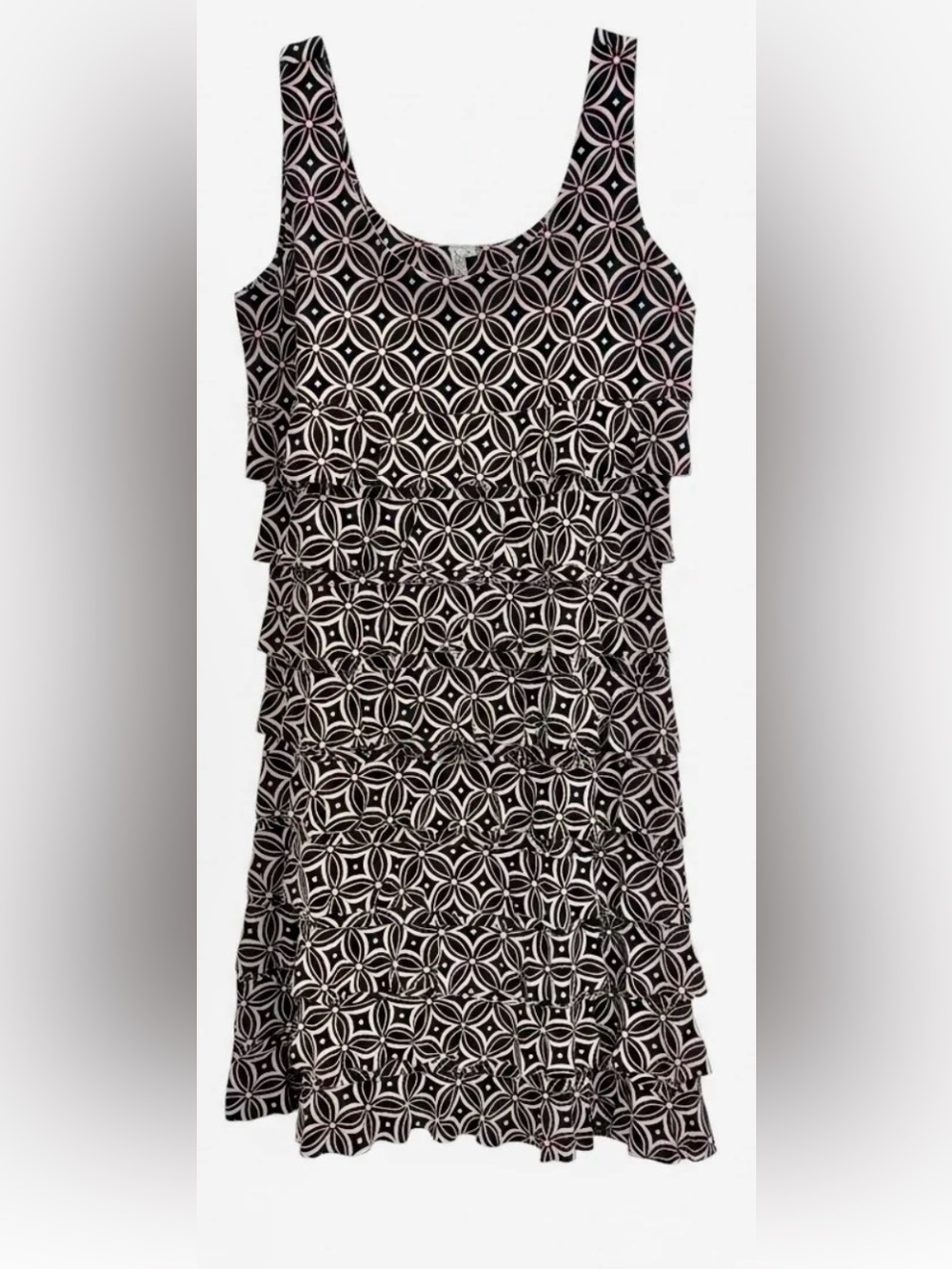 Lulu-B Cha Cha Geometric Ruffle  Dress